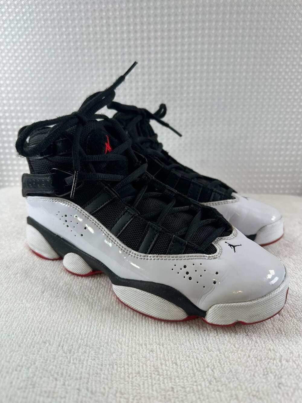 Jordan 6 Rings GS White Black Red 323419-067